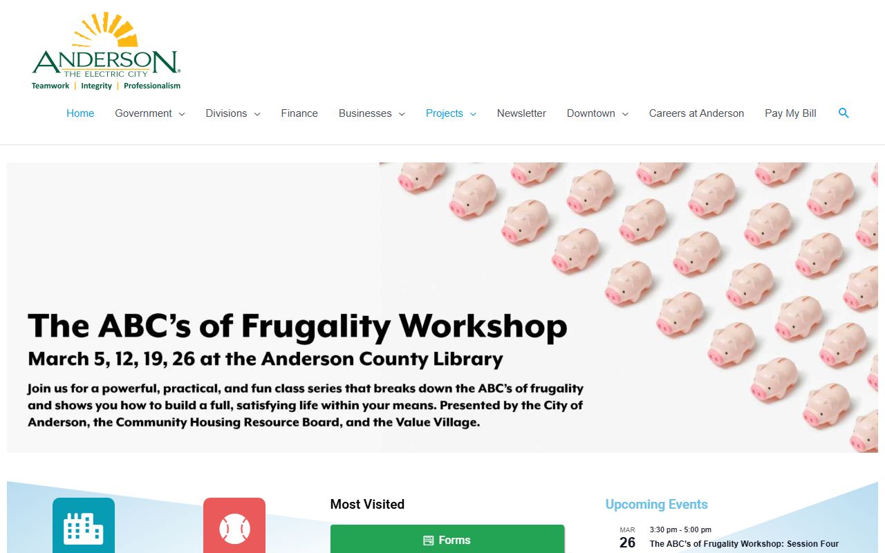 Anderson deed records on City of Anderson website