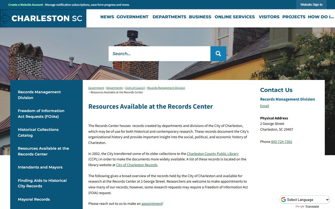 Charleston deed records City of Charleston Records Center