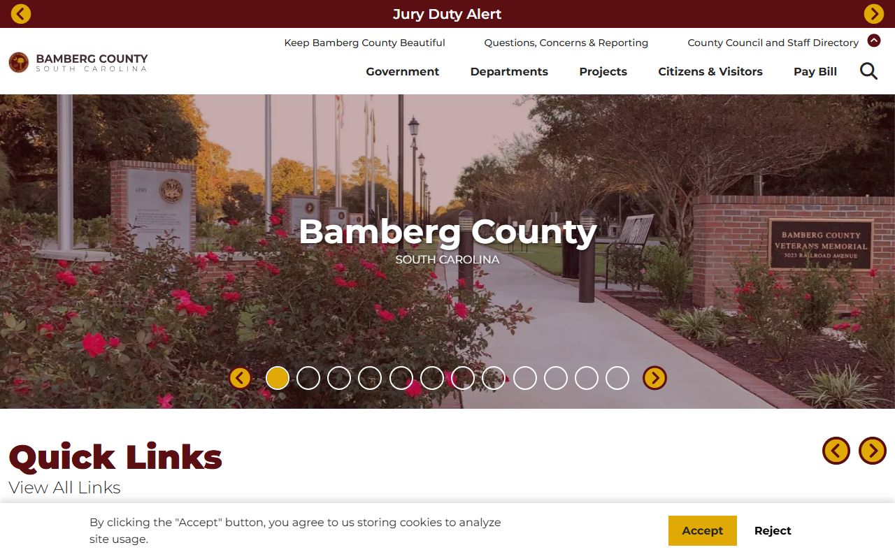 Bamberg County deed records on Bamberg County Government official website