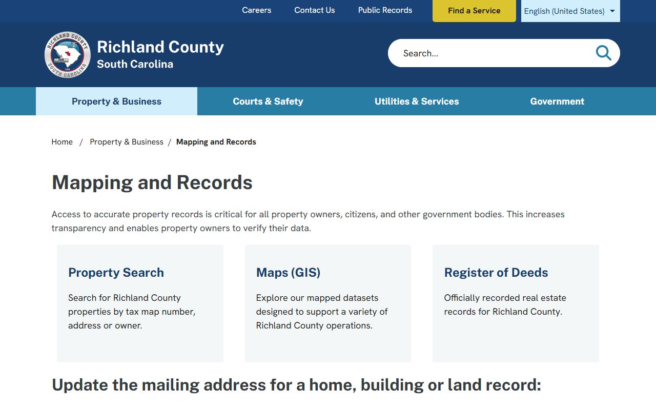 Richland County deed records via Richland County Mapping and Records