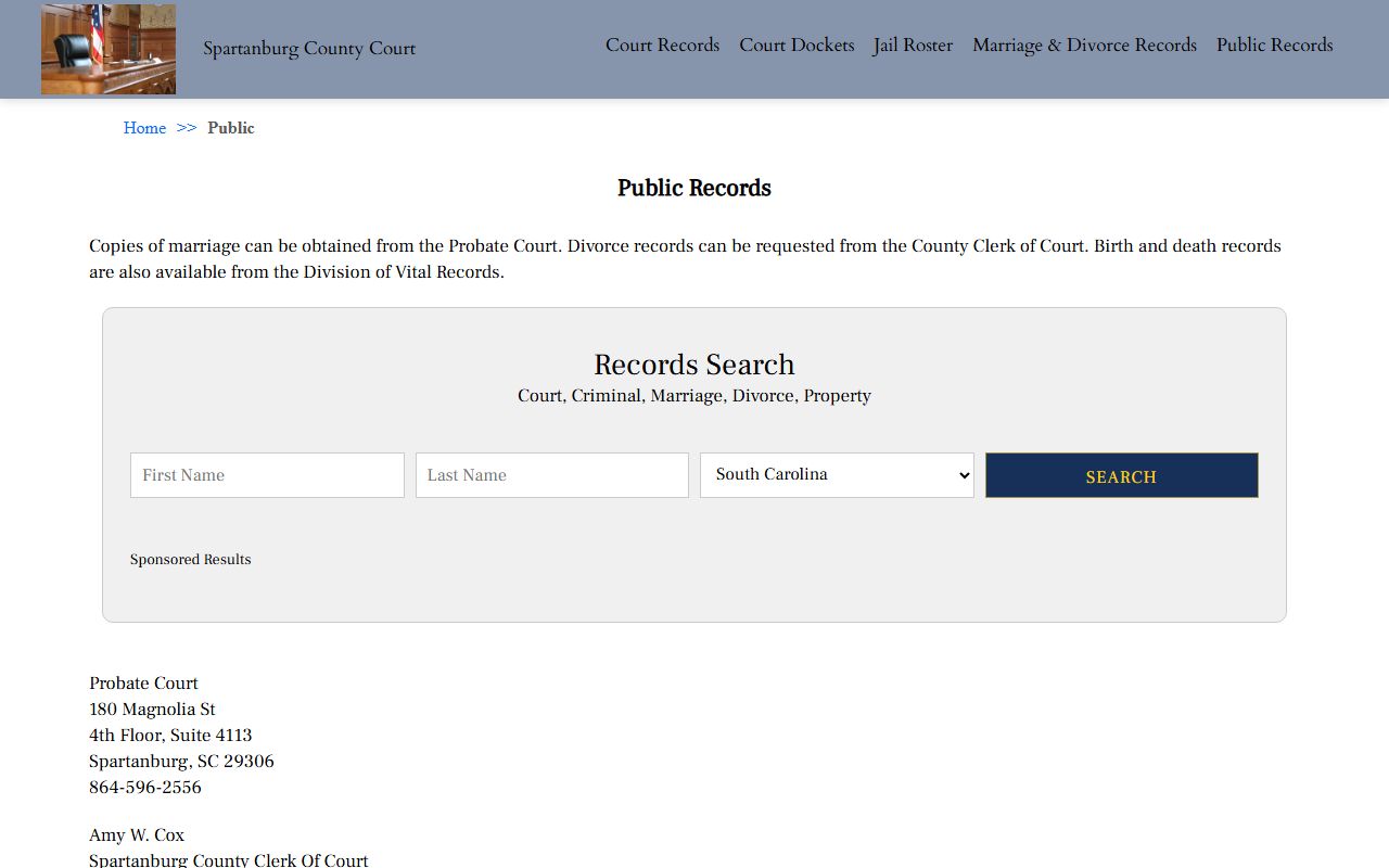 Spartanburg County deed records on Spartanburg County public records portal